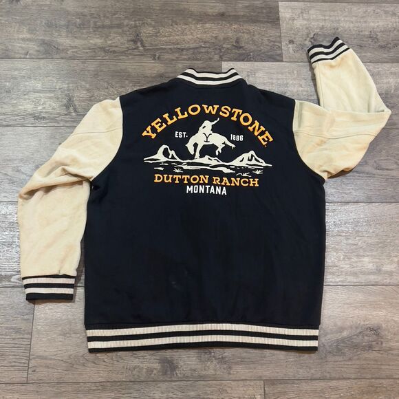Yellowstone Dutton Ranch Full Snap Varsity Colorblock Jacket - Men's Size XL - Picture 7 of 10